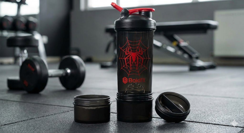 Top 10 Best Shaker Bottles in India 2026: The Ultimate Buyer's Guide 24 Boldfit Spider protein shaker bottle with storage compartments India