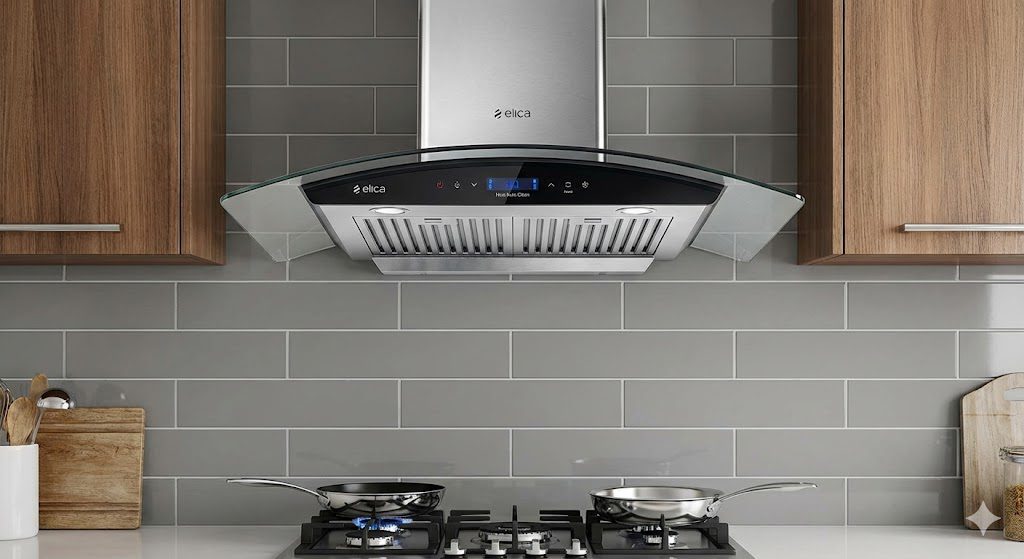 Top 10 Best Kitchen Chimney in India 2026: Complete Buying Guide 3 Elica kitchen chimney with touch control panel and baffle filter