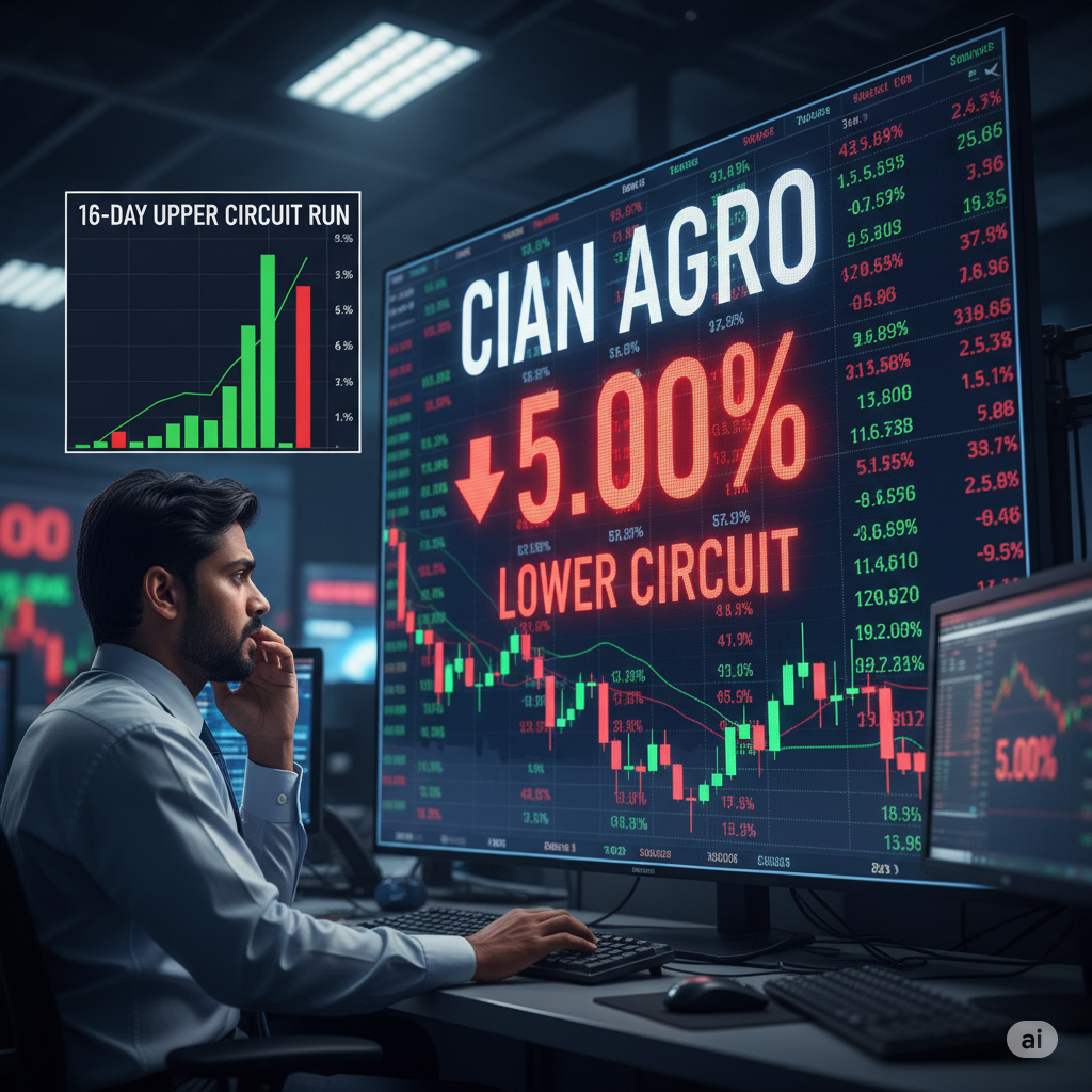 Cian Agro Shares Hit 5% Lower Circuit After 16-Day Upper Circuit Run