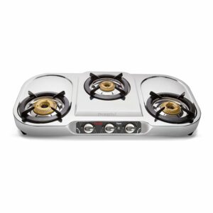 Preethi Topaz Stainless Steel 3-Burner Gas Stove