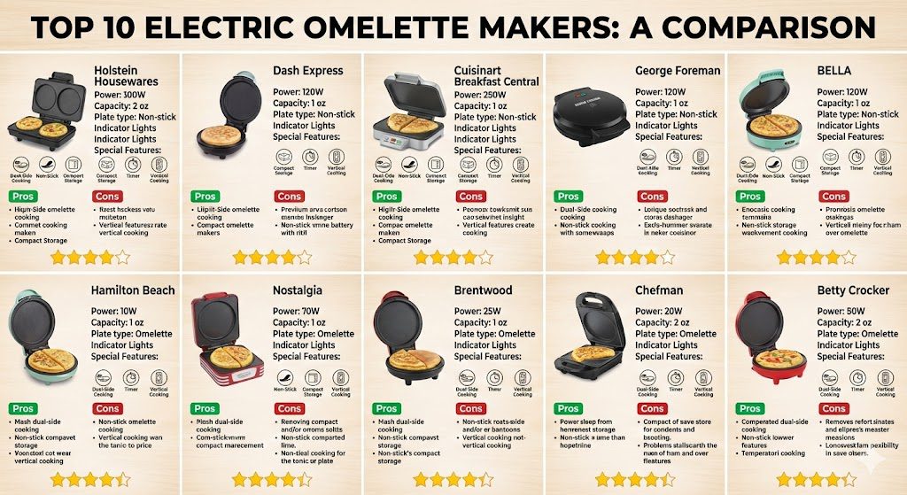 Top 10 best electric omelette makers in India comparison