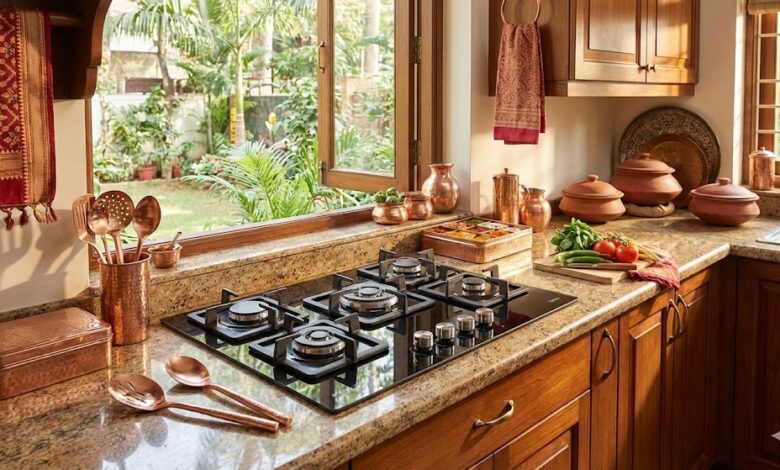 Best gas stoves in India displayed in a modern modular kitchen