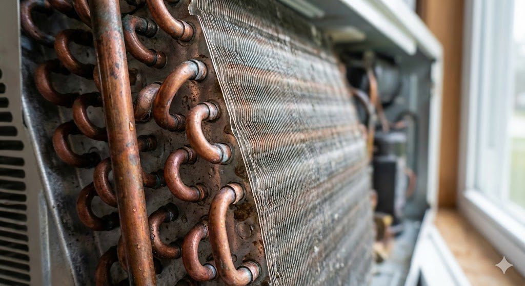 100% copper condenser coils for better cooling efficiency in window air conditioners