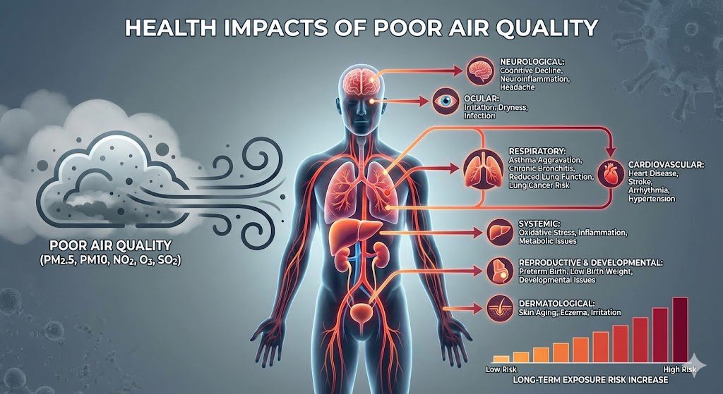 Health effects of indoor air pollution in India infographic