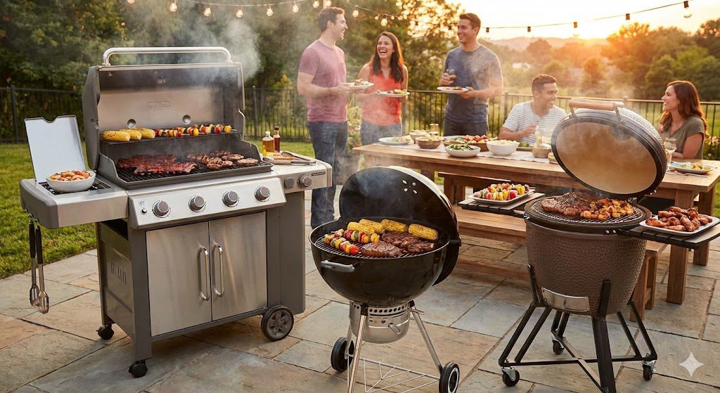 Best barbeque grills in India displayed with delicious grilled food