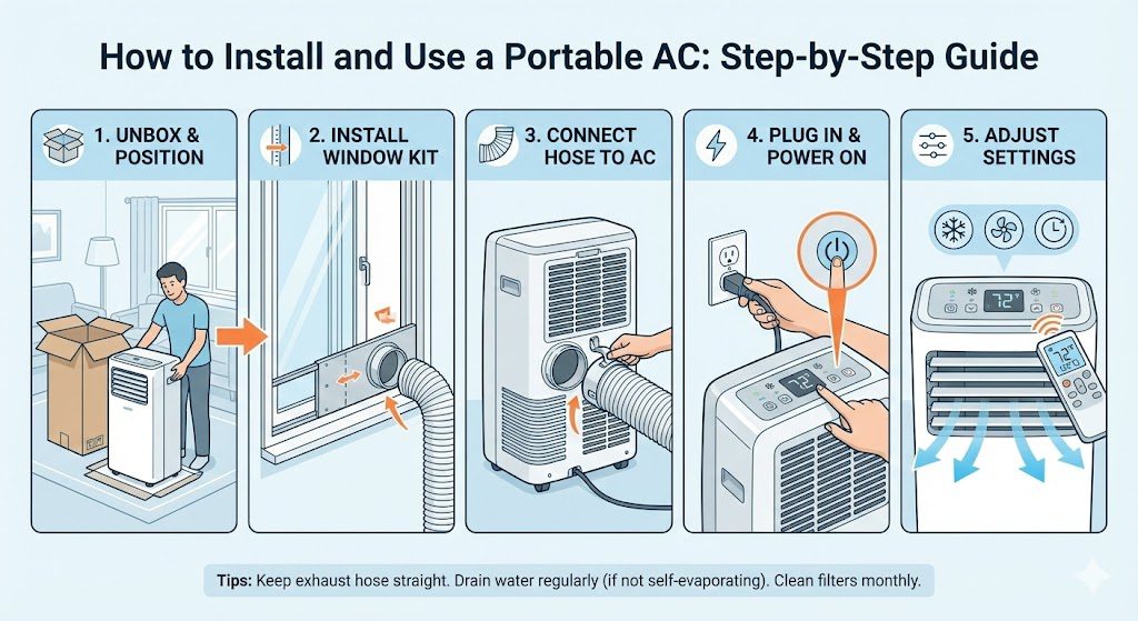 How to Install and Use a Portable AC: Step-by-Step Guide