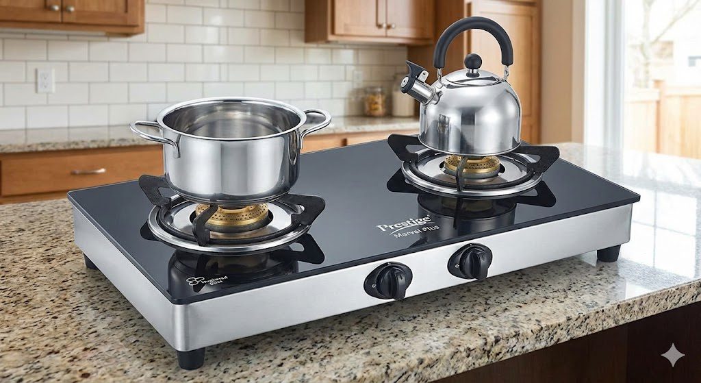 Prestige Marvel Plus 2 burner gas stove compact design