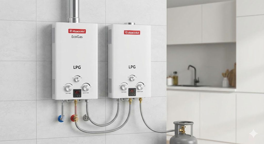 Racold gas geyser LPG 6 liter instant water heater in white