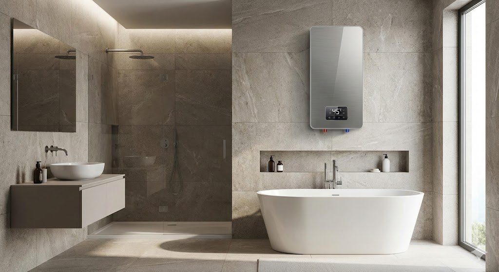 Best water heater installed in modern Indian bathroom